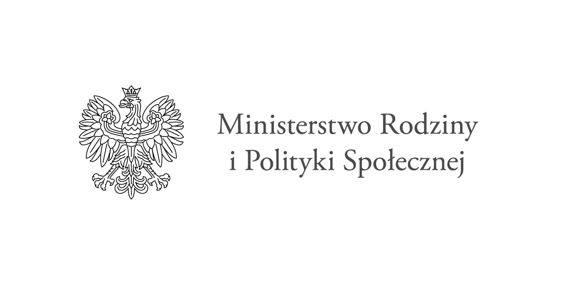 Logo Ministerstwa Rodziny i Polityki Społecznej z orłem.