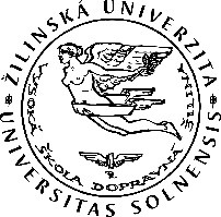 Logo Uniwersytetu Żylińskiego z postacią skrzydlatej kobiety.
