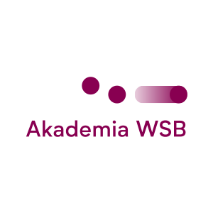 Logo Akademii WSB, składające się z tekstu i kilku kolorowych okręgów.