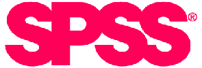 Logo oprogramowania SPSS w różowym kolorze.