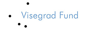 Logo Visegrad Fund z niebieskim napisem na białym tle.