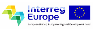 Logo programu Interreg Europe oraz flagi Unii Europejskiej.