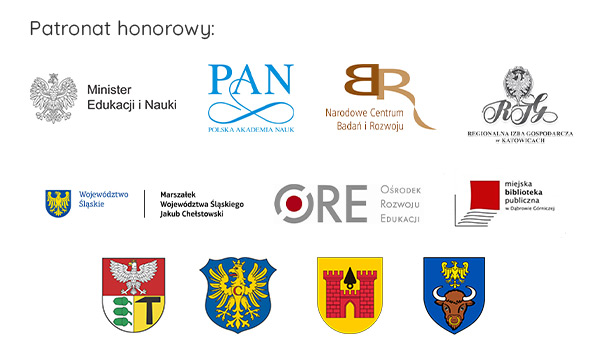 Logotypy instytucji wspierających inicjatywę edukacyjną.