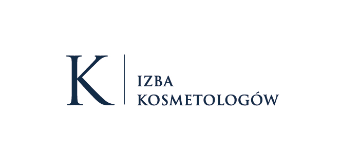 Logo Izby Kosmetologów z literą "K".