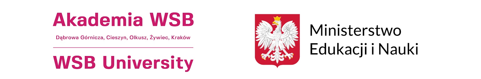 Logotyp Akademii WSB oraz Ministerstwa Edukacji i Nauki w Polsce.