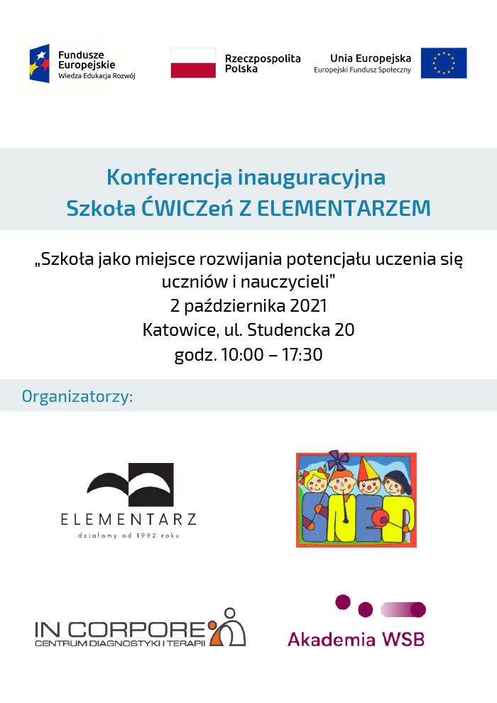 Inauguracyjna konferencja dotycząca rozwoju potencjału uczniów i nauczycieli, odbywająca się 2 października 2021 w Katowicach.