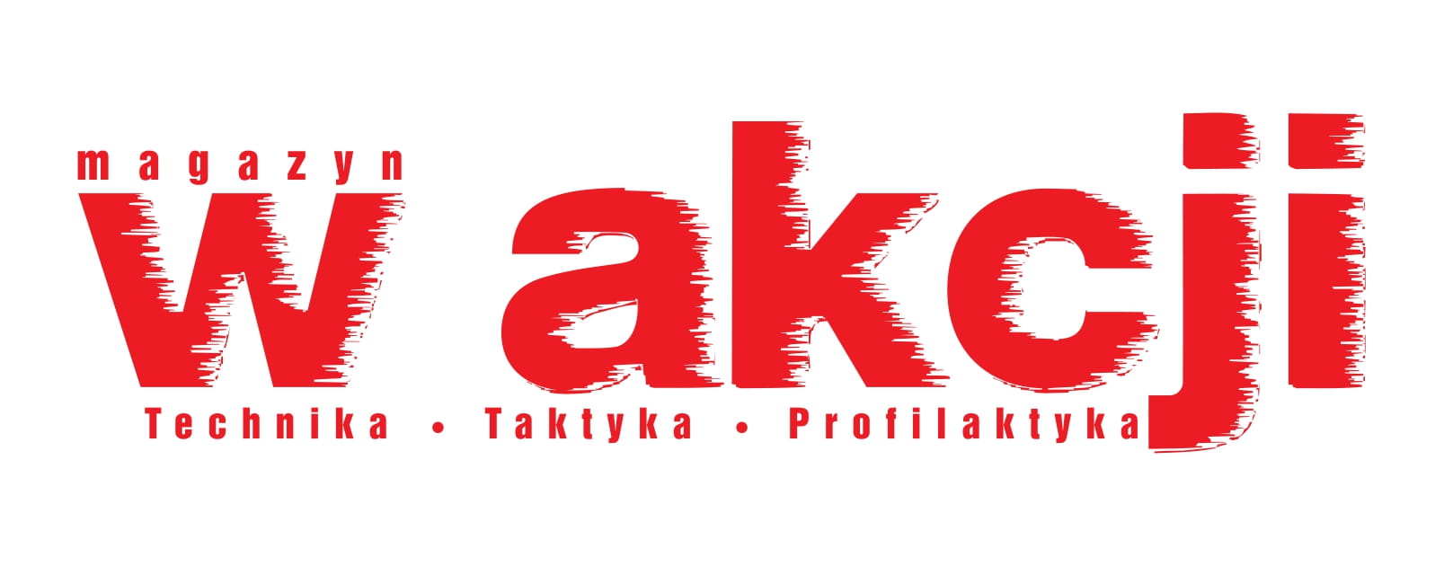Logo magazynu "W Akcji" z hasłami: technika, taktyka, profilaktyka.