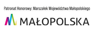 Logo Małopolski z napisem "Patronat Honorowy: Marszałek Województwa Małopolskiego".