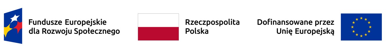 Logo z tekstem mówiącym o funduszach europejskich dla Polski oraz wsparciu Unii Europejskiej.
