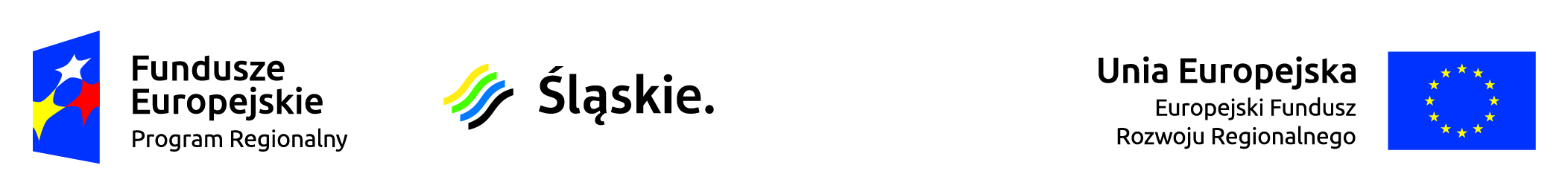 Logotypy związane z Funduszami Europejskimi i regionalnym programem Śląskim.
