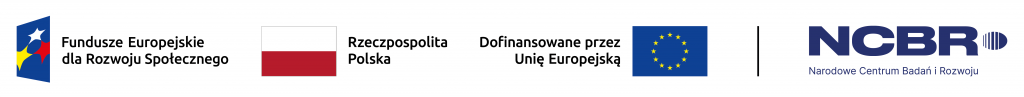 Logotypy związane z Funduszami Europejskimi w Polsce oraz NCBR.