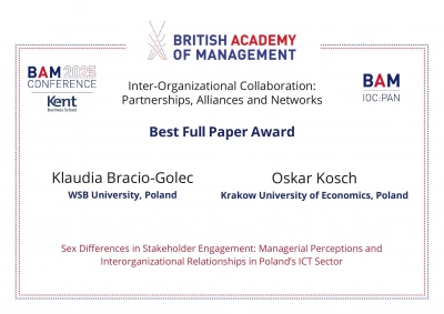 ilustracja aktualności: WSB Academy Researcher Recognized at Prestigious London Conference